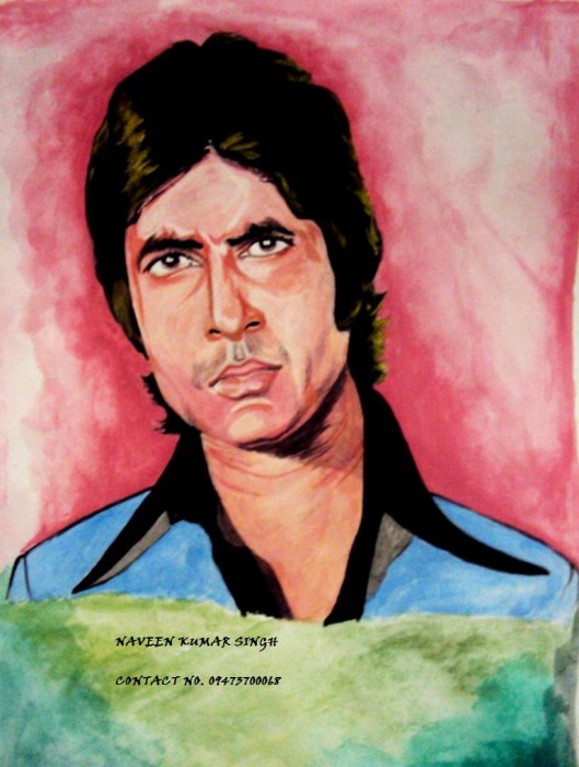 Watercolor Painting Of Amitabh Bachchan