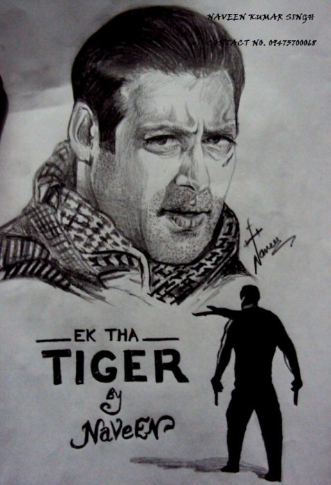Pencil Sketch Of Ek Tha Tiger Movie Poster