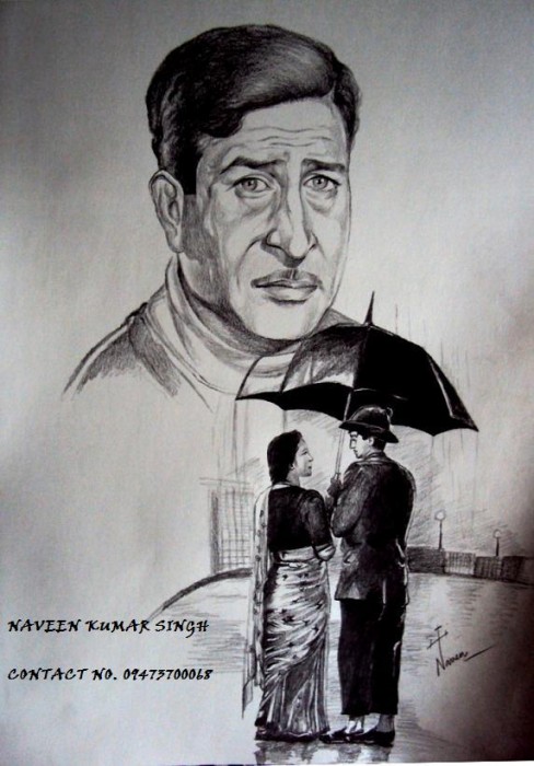 Pencil Sketch Of Late Actor Raj Kapoor - DesiPainters.com