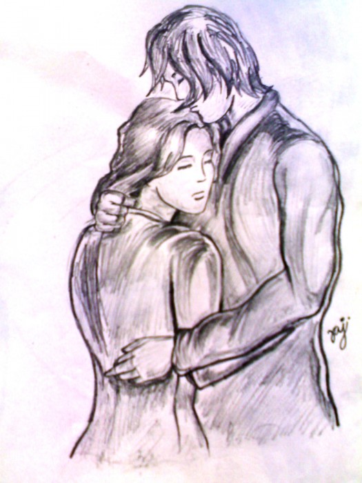 Pencil Sketch Of A Love Couple