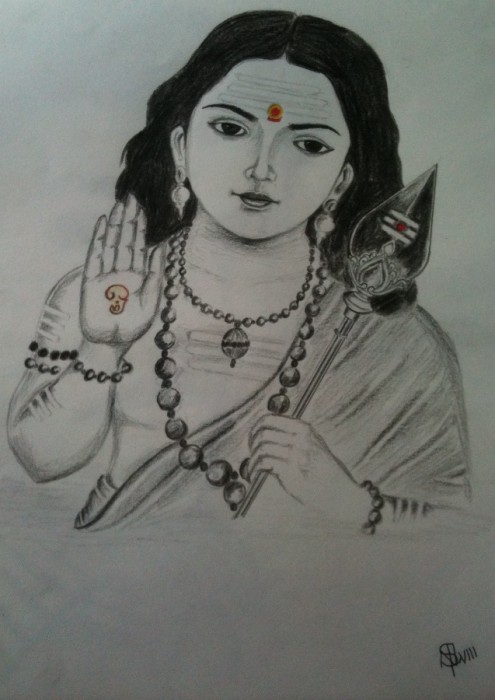 Pencil Sketch Of Lord Murugan - DesiPainters.com