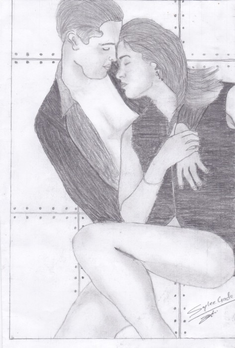 Pencil Sketch Of A Romantic Couple - DesiPainters.com
