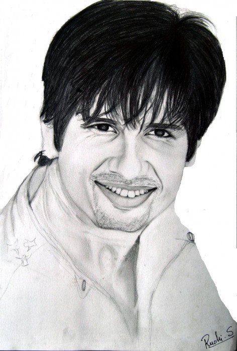 Pencil Sketch Of Shahid Kapoor - DesiPainters.com