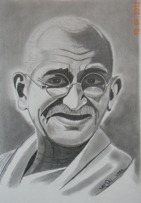Pencil Sketch Of Gandhi Ji