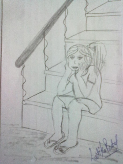 Pencil Sketch Of Sad Girl