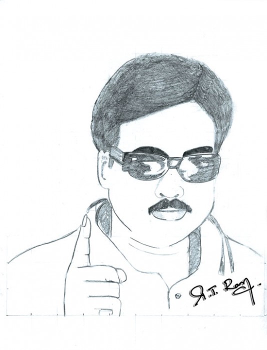 Pencil Sketch Of Karthik - DesiPainters.com