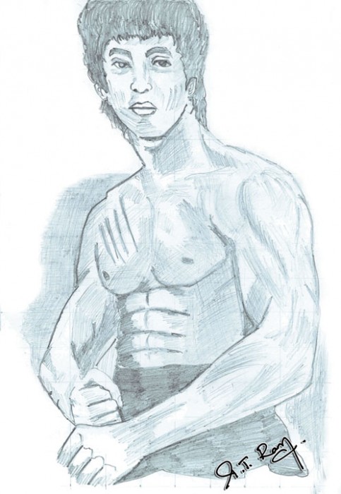 Pencil Sketch Of Bruce Lee - DesiPainters.com