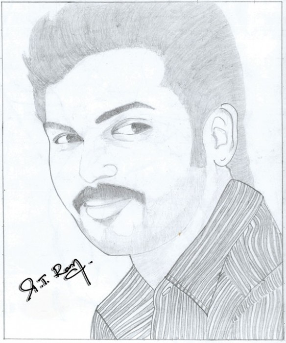 Pencil Sketch Of Actor Paiya Karthik - DesiPainters.com