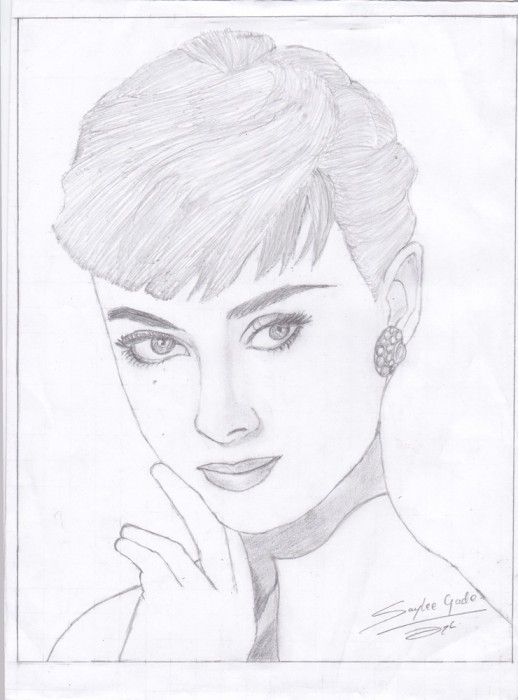 Pencil Sketch Of A Beautiful Girl - DesiPainters.com