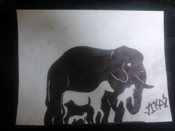 Sketch Of Multiple Animals - DesiPainters.com