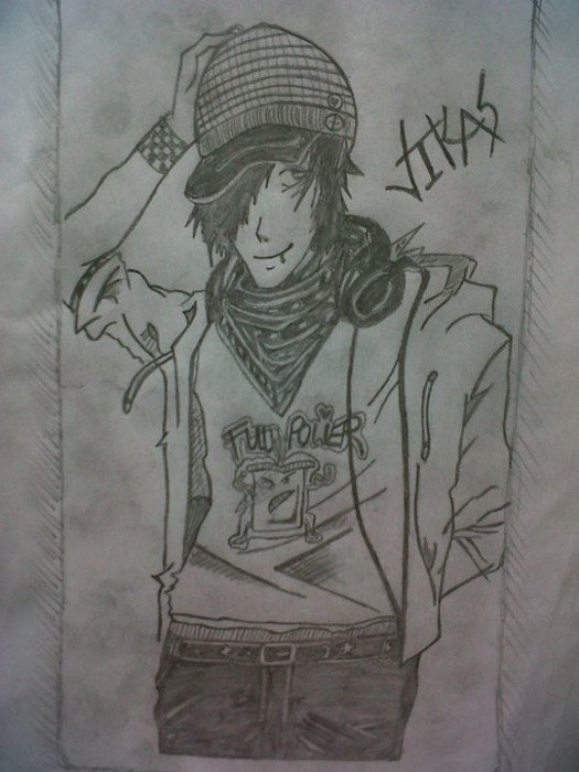 Sketch Of A DJ Boy By Vikas Solanki