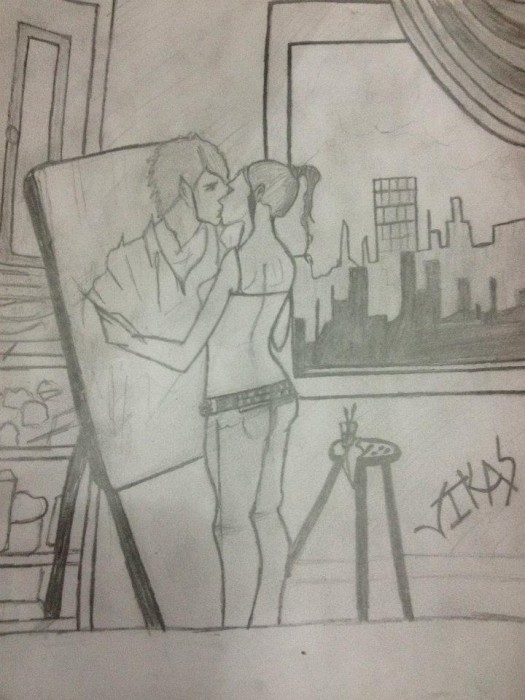 Sketch Of Dream Kiss - DesiPainters.com