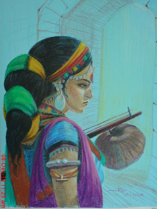 Pastel Colors Painting Of A Girl - DesiPainters.com