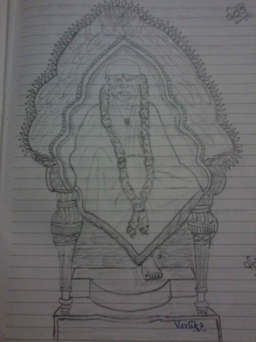 Pencil Sketch Of Sai Nath - DesiPainters.com