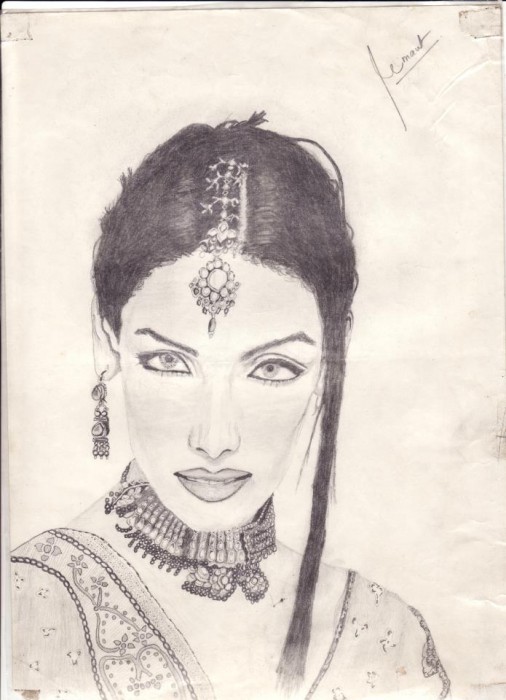Sketch of Model Indrani Das Gupta - DesiPainters.com