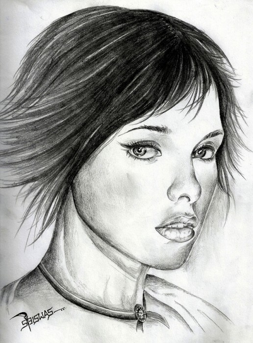 Pencil Sketch Of Actress Alice Cullen - DesiPainters.com