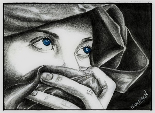 Pencil Portrait Of Beautiful Eyes