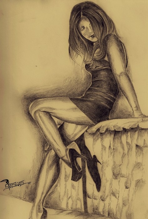 Pencil Portrait by Soumen Biswas - DesiPainters.com
