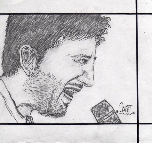 Pencil Sketch Of Singer Gurdas Mann - DesiPainters.com