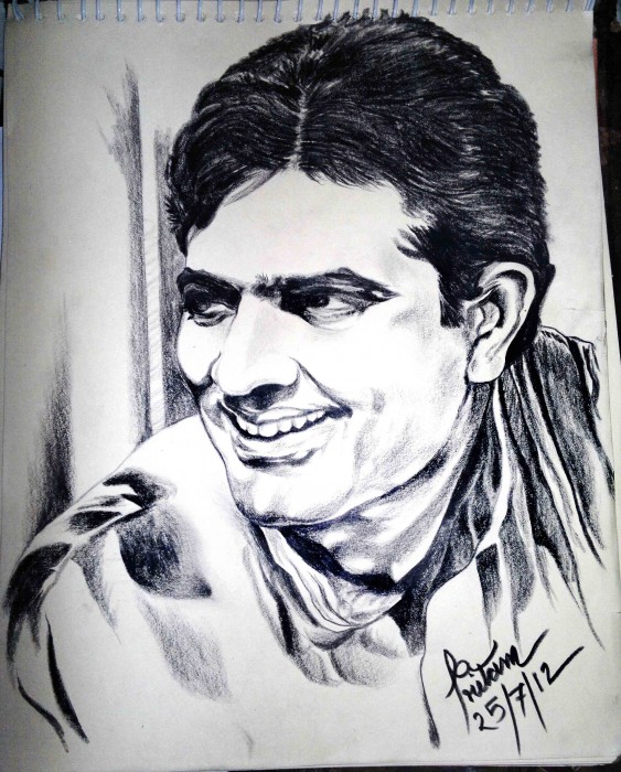 Drawing by Pritam Saha of Rajesh Khanna