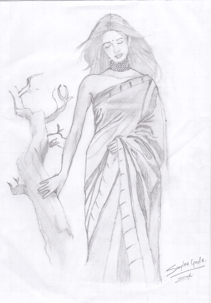 Saree…Six yards of pure elegance… A pencil sketch… follow my artworks on  insta @ipshita12 - The Art Club - Quora