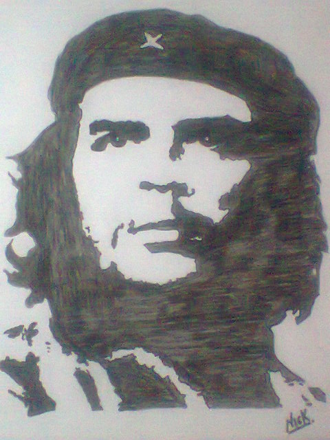Charcoal Sketch Of Che Guevara - DesiPainters.com