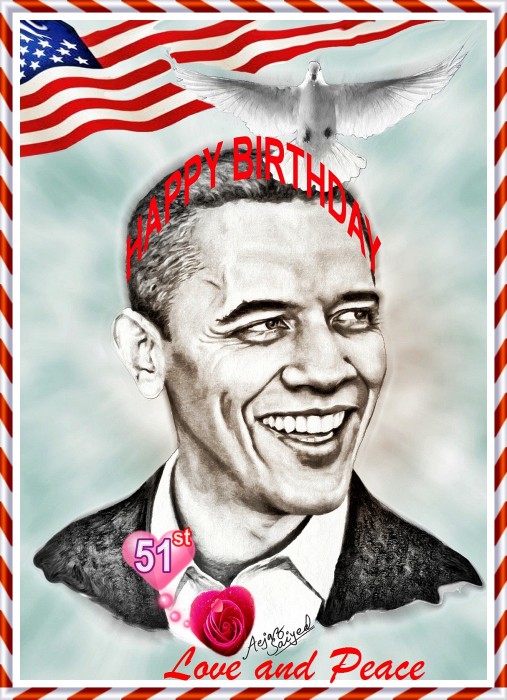 Digital Painting Of US President Barack Obama