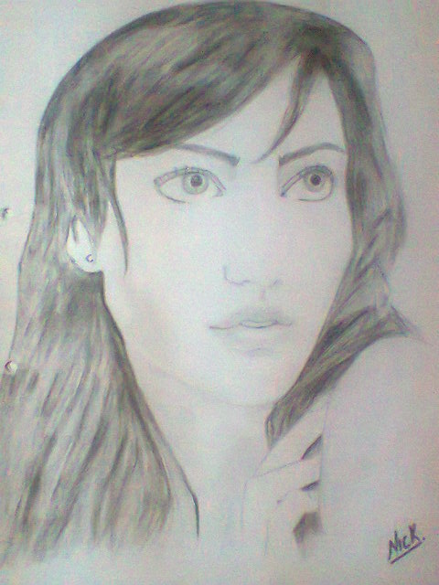 Pencil Sketch Of Actress Neha Sharma