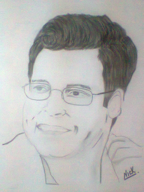 Pencil Sketch Of Rahul Gandhi - DesiPainters.com