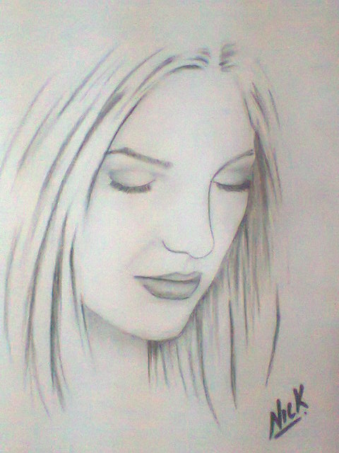 Pencil Sketch Of A Girl