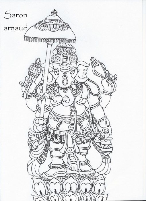 Sketch Of Lord Ganesha - DesiPainters.com