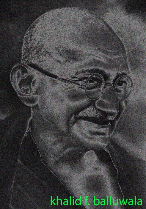 Digital Painting Of Mahatma Gandhi