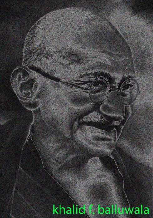 Digital Painting Of Mahatma Gandhi - DesiPainters.com