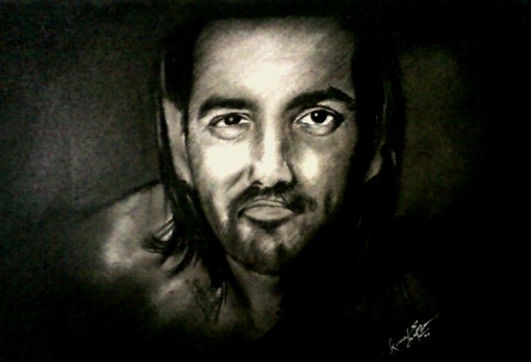 Charcoal Sketch Of Actor John Abraham - DesiPainters.com