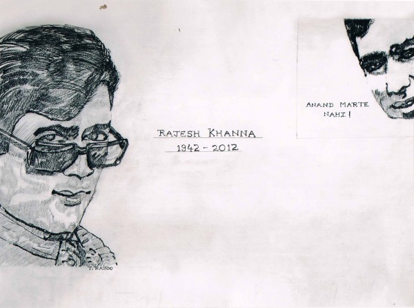 Sketch Of Late Actor Rajesh Khanna - DesiPainters.com