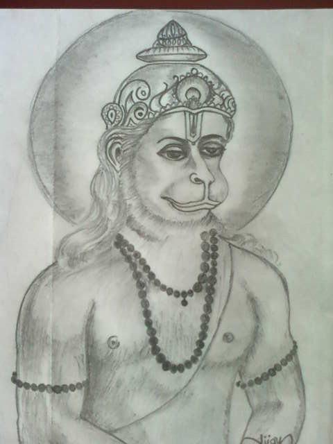 Pencil Sketch Of Hanumanji