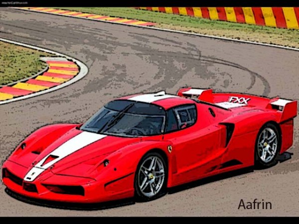 Digital Painting Of Ferrari Car