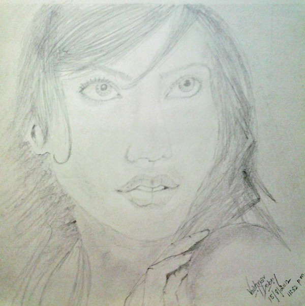 Pencil Sketch Of Neha Sharma - DesiPainters.com