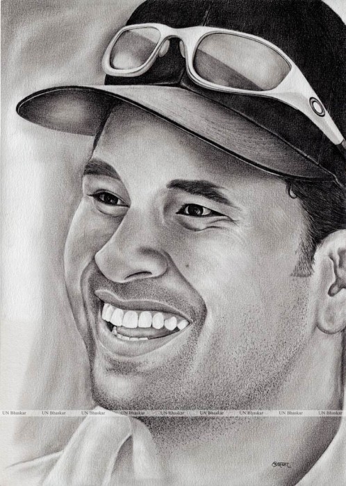 Sketch Of Cricketer Sachin Tendulkar - DesiPainters.com