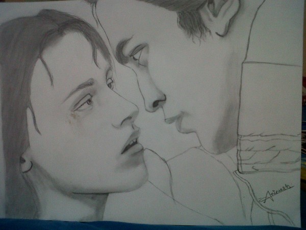 Pencil Sketch Of Edward and Bella ( twilight) - DesiPainters.com