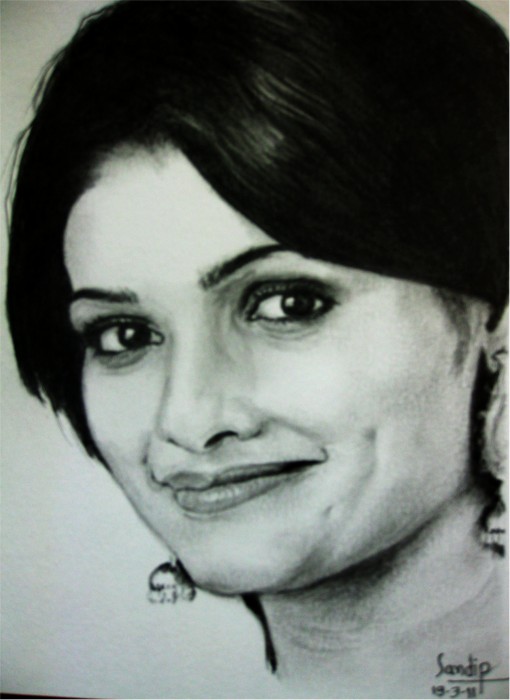 Charcoal Sketch Of Prachi Desai - DesiPainters.com