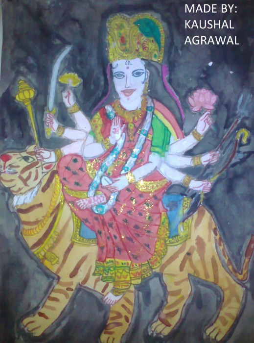 Painting Of Goddess Durga Mata - DesiPainters.com
