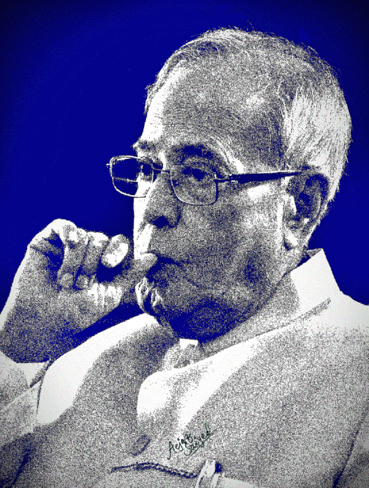 Digital Painting Of Pranab Mukherjee