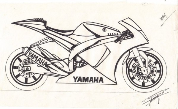 Sketch Of Yamaha Bike