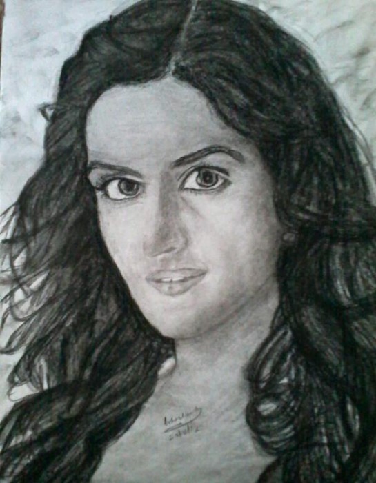 Pencil Sketch Of Actress Katrina Kaif