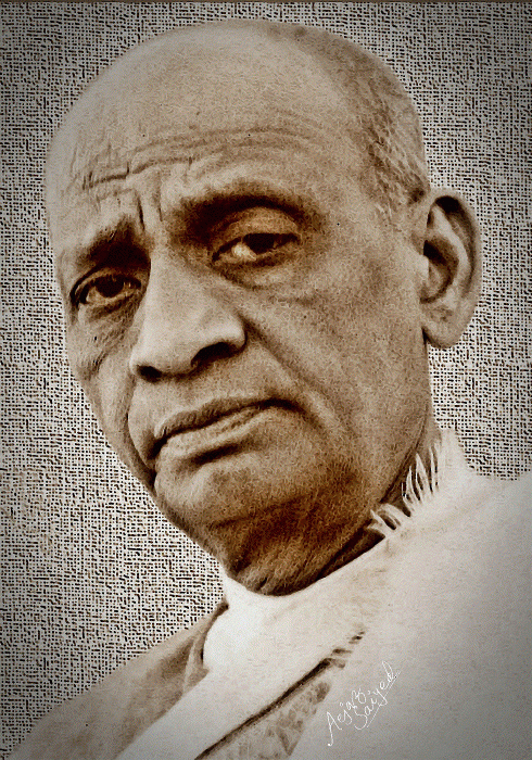 Digital Painting Of Sardar Vallabhbhai Patel - DesiPainters.com