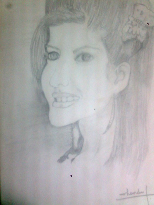 Pencil Sketch Of Jacqueline Fernandez - DesiPainters.com