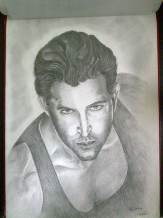 Pencil Sketch Of Actor Hrithik Roshan