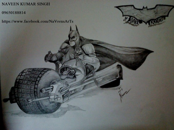 Charcoal Sketch Of Batman - DesiPainters.com