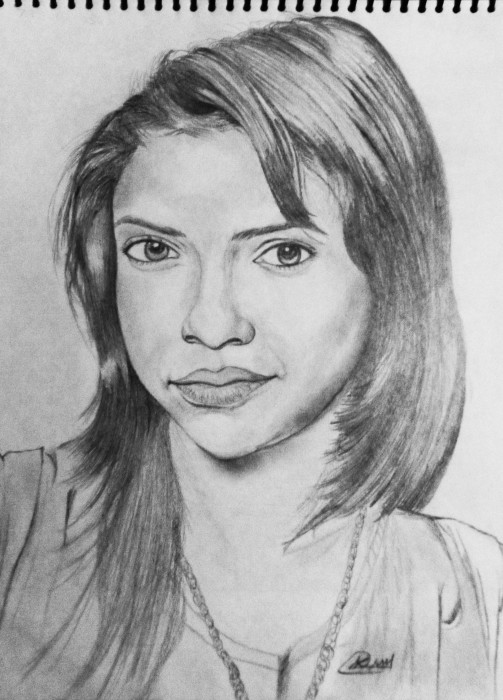 Pencil Sketch Of Actress Sumona - DesiPainters.com
